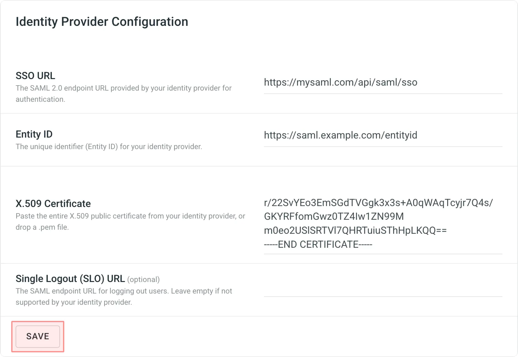 Identity Provider Configuration